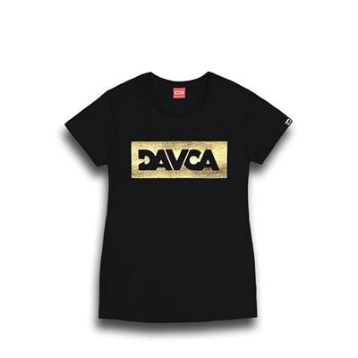 Koszulka T-shirt damski DAVCA black gold logo