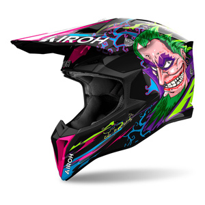Kask motocyklowy AIROH WRAAAP MUSIC GLOSS zielony fioletowy różowy czarny