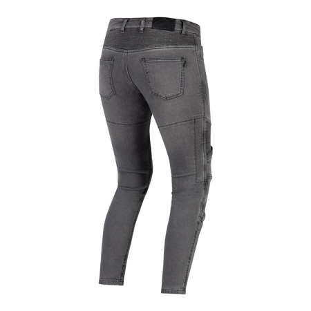 Damskie jeansy motocyklowe OZONE ROXY sprany czarne