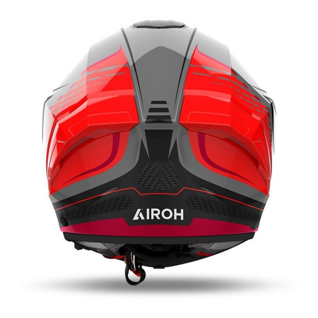 Kask motocyklowy AIROH MATRYX ROCKET RED GLOSS czerwony szary czarny