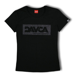 Koszulka codzienna T-shirt damski DAVCA LOGO BLACK GLITTER czarny