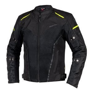 Kurtka motocyklowa tekstylna miejska/turystyczna Rebelhorn HIFLOW IV czarny-żółty fluo