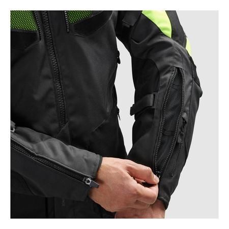 Kurtka motocyklowa tekstylna miejska/turystyczna Rebelhorn HIKER IV czarny-antracyt-żółty fluo