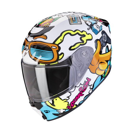 Kask motocyklowy SCORPION EXO-JNR FUN WHITE/BLUE biały niebieski