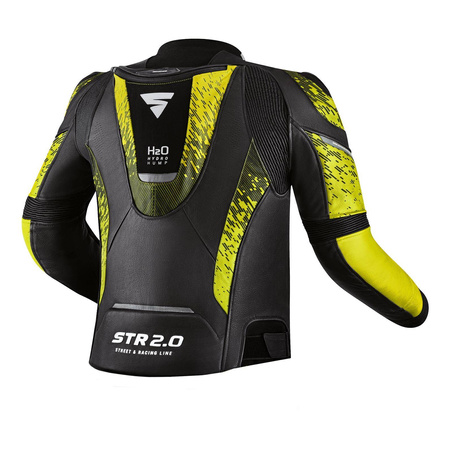 Kurtka motocyklowa skórzana sportowa Shima STR 2.0 czarny/fluo