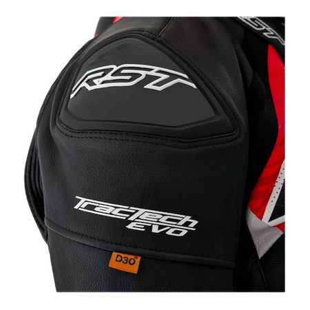 Kurtka motocyklowa skórzana RST TRACTECH EVO D3O BLACK/FLUO RED czarny czerwony fluo