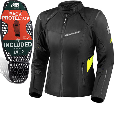 Damska kurtka motocyklowa tekstylna miejska/turystyczna Shima RUSH 2.0 fluo