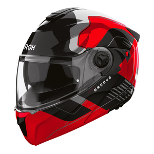 Kask motocyklowy AIROH SPECKTRE GROOVE RED GLOSS czerwony szary czarny