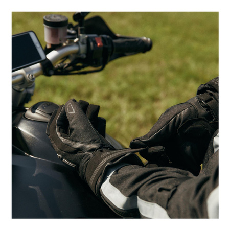 Rękawice motocyklowe skórzane wodoodporne membrana OZONE TOURING WP czarne