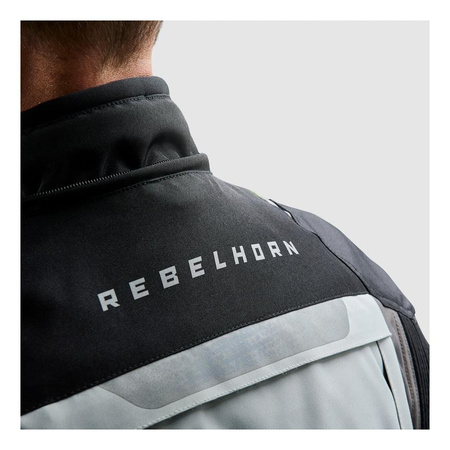 Kurtka motocyklowa tekstylna Rebelhorn CUBBY V czarny-szary-żółty fluo