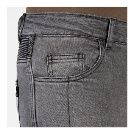 Damskie jeansy motocyklowe OZONE ROXY sprany czarne