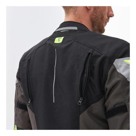 Kurtka motocyklowa tekstylna Rebelhorn SPARK czarny-szary-żółty fluo
