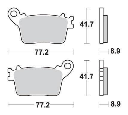 SBS KLOCKI HAMULCOWE KH436 STREET EXCEL/RACING SINTER KOLOR ZŁOTY PASUJE DO: HONDA CBR600/1000, SUZUKI GSX-R600/750/1000/, YAMAHA R1 TYŁ