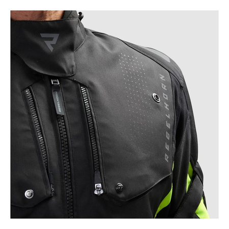 Kurtka motocyklowa tekstylna Rebelhorn HIKER IV czarny-antracyt-żółty fluo