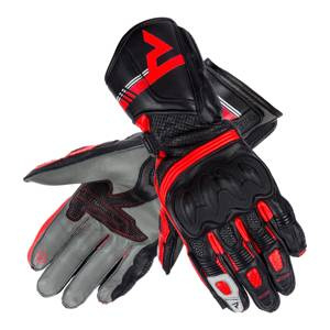 Damskie rękawice motocyklowe sportowe Rebelhorn ST długie czarny-szary-złoty