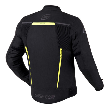 Kurtka motocyklowa tekstylna miejska OZONE DELTA IV czarna żółty fluo