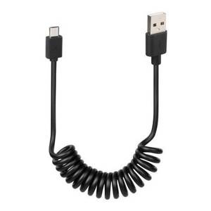 LAMPA Kabel sprężynowy Usb> Micro Usb - 100 cm – czarny