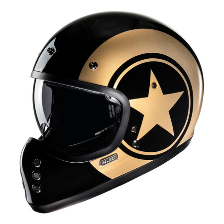 Kask motocyklowy integralny custom cruiser HJC V60 Nyx czarny/złoty