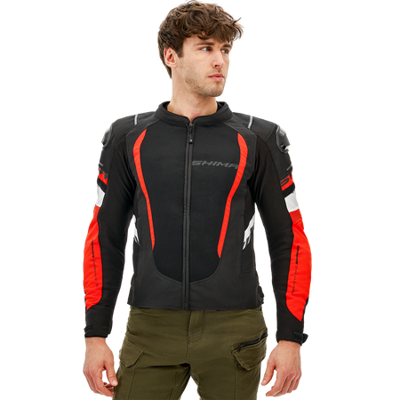 Kurtka motocyklowa tekstylna miejska Shima MESH PRO 2.0 czerwony