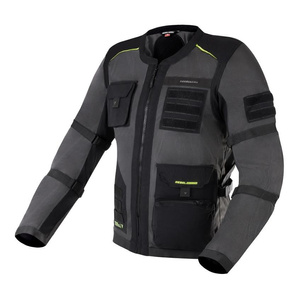Kurtka motocyklowa tekstylna miejska Rebelhorn BRUTALE szary-czarny-żółty fluo