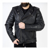 Kurtka motocyklowa skórzana ramoneska OZONE RAMONES MODERN matowy czarna