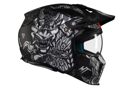 Kask motocyklowy MT STREETFIGHTER SV S HELLISH MATT BLACK/GREY czarny szary