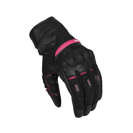 Rękawice motocyklowe damskie SECA AXIS MESH II LADY FUCHSIA czarny różowy
