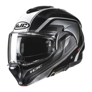 Kask szczękowy HJC F100 REFF BLACK/WHITE czarny biały