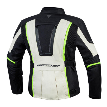 Kombinezon motocyklowy damski REBELHORN HIKER III LADY BLACK/GREY/FLO YELLOW czarny szary żółty fluo
