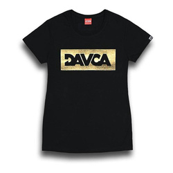 Koszulka codzienna T-shirt damska DAVCA LOGO BLACK/GOLD czarny złoty