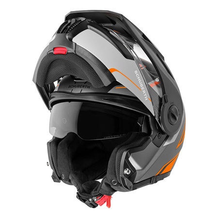 Kask motocyklowy SCHUBERTH E1 ECE ENDURANCE ORANGE pomarańczowy szary czarny