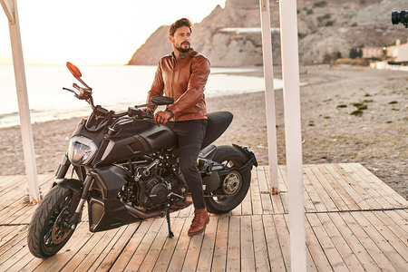 Kurtka motocyklowa skórzana Shima HUNTER+ 2.0 jasny brązowy