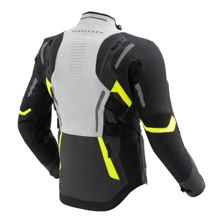 Kurtka motocyklowa tekstylna Rebelhorn HIKER IV czarny-szary-żółty fluo