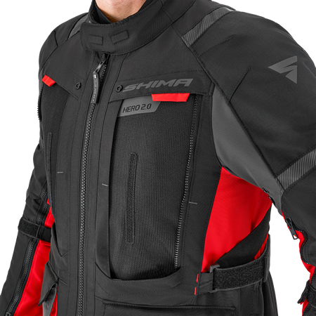 Kurtka motocyklowa tekstylna miejska Shima HERO 2.0 czerwony
