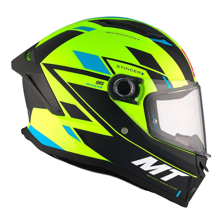 Kask motocyklowy MT STINGER 2 ZIVZE MATT BLACK/FLUO czarny żółty fluo niebieski