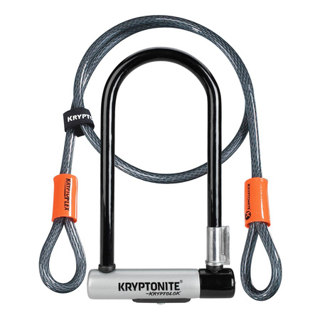 Zapięcie Motocyklowe KRYPTONITE Kryptolok Standard – U-Lock z Linką Stalową, 12,7/10 mm – Uniwersalny
