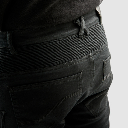 Jeansy motocyklowe OZONE FASTER Tapered Fit czarne
