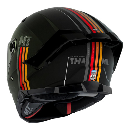 Kask motocyklowy MT THUNDER 4 SV MIL MATT BLACK czarny czerwony żółty