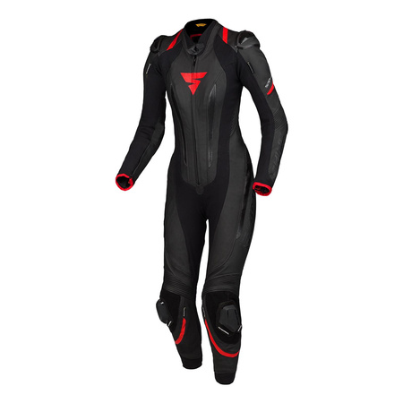 Kombinezon jednoczęściowy motocyklowy skórzany Shima MIURA RS czarny/czerwony