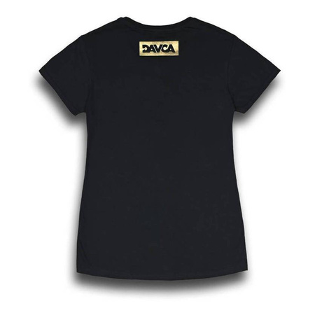 Koszulka codzienna T-shirt damska DAVCA LOGO BLACK/GOLD czarny złoty