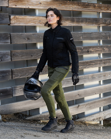 Damskie jeansy motocyklowe Shima GIRO 3.0 khaki