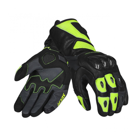 Rękawice motocyklowe SECA ATOM FLUO YELLOW czarny żółty fluo