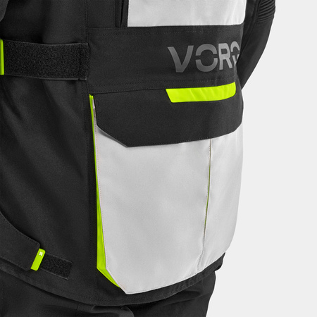 Kurtka motocyklowa VORG CUMULUS FLUO czarny szary żółty fluo