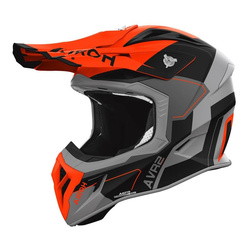 Kask cross AIROH AVIATOR ACE 2 SHIELD ORANGE MATT czarny szary pomarańczowy fluo