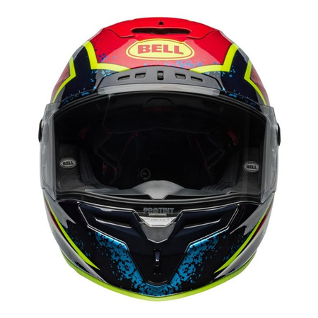 Kask integralny BELL RACESTAR DLX XENON BLUE RETINA czarny czerwony niebieski żółty fluo