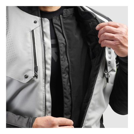 Kurtka motocyklowa tekstylna Rebelhorn HIKER IV czarny-szary-żółty fluo