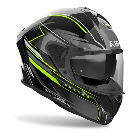 Kask motocyklowy AIROH SPARK 2 SHADOW YELLOW GLOSS żółty fluo szary