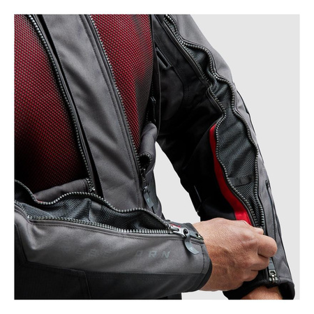 Kurtka motocyklowa tekstylna Rebelhorn CUBBY V czarny-antracyt-żółty fluo