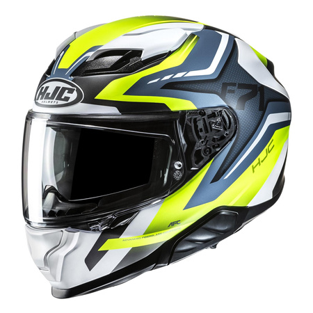 Kask motocyklowy integralny HJC F71 Fes żółty/niebieski