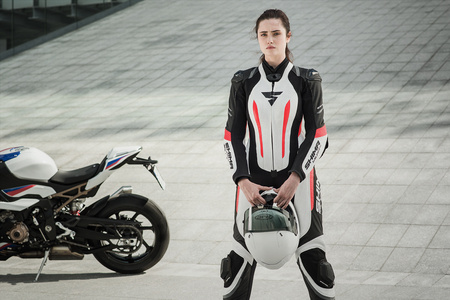 Kombinezon jednoczęściowy motocyklowy skórzany sportowy Shima MIURA RS biały/fluo